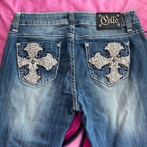 *SOLD*Y2K rhinestone lowrise jeans